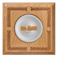 Bironi, серия Шедель, Цвет рамки: Натурель, Цвет накладки: Белый, Цвет ручки: Натурель