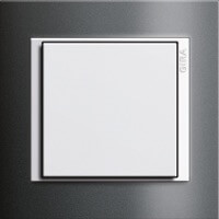 Gira Event. Цвет рамки: Антрацит; Цвет вставки: Белый глянцевый; Цвет клавиши: Белый матовый