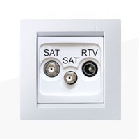 Розетка R-TV-SAT Simon 15, Цвет: Белый