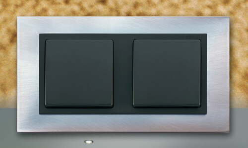 Выключатель Simon 82 Nature, Цвет: Сталь матовая / графит