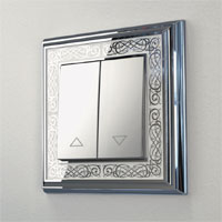 Выключатель жалюзи Werkel Palacio Gracia, цвет рамки: хром/белый, цвет механизма: серебряный