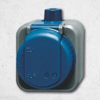Розетка ABB, Busch-Duro 2000 AP, Цвет: Серо-синий