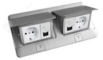 Legrand, DLP IP 40, Выдвижной розеточный блок на 6 модулей (2х3), алюминий