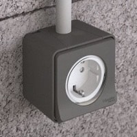 Розетка накладного монтажа Schneider Electric, серия Mureva Styl, Цвет: Антрацит