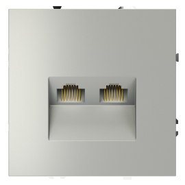 Розетка компьютерная RJ45 Cat.6 (UTP)
S70,  двойная,   цвет - сталь,  пластмасса,  VLS060205,  Voltum
 - PULSAL.RU