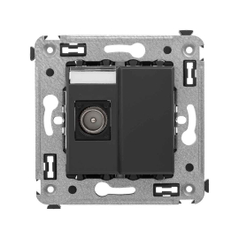 Розетка одиночная
Avanti,  телевизионная (TV),  одинарная,   цвет - черный матовый,  пластмасса,  4412503DKC,  DKC_4412503,  DKC
 - PULSAL.RU