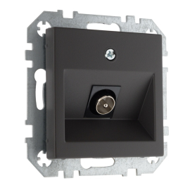 Розетка оконечная (F-разъем)
Epsilon,  Retro Liregus,  телевизионная (TV),  одинарная,   цвет - черно-коричневый матовый,  пластмасса,  ITVL-1-01.R/ON59,  LIREGUS
 - PULSAL.RU