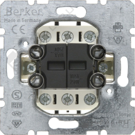 Переключатель
R.1,  R.3,  R.8,  K.1,  K.5,  Q.1,  Q.3,  Q.7,  S.1,  B.3,  B.7,  двухклавишный,  без подсветки,  с возможностью подсветки,  303808,  3038 08,  Berker
 - PULSAL.RU