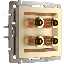 Розетка акустическая
Alumax,  Split,  Slab,  Senso,  Baguette,  Acrylic,  Platinum,  Elite,  Snabb,  Stream,  Flock,  Stark,  Fiore,  Favorit,  Diamant,  Aluminium,  Antik,  Metallic,  2 пары,   цвет - шампань,  пластмасса,  W1185011,  a050862,  Werkel
 - PULSAL.RU