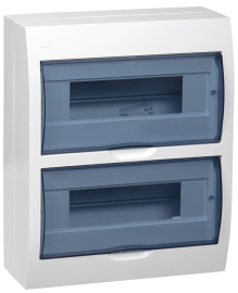 Корпус щита ЩРН-П-24, Krepta, навесной, IP 41,  модулей - 24, пластмасса,  цвет - белый, MKP12-N-24-40-10, IEK - PULSAL.RU