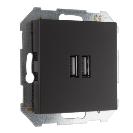 Розетка USB type-A+А, 3,4А
Epsilon,  Retro Liregus,  USB type-A 5V,  двойная,   цвет - черно-коричневый матовый,  пластмасса,  IUK-2-01.R/ON59,  LIREGUS
 - PULSAL.RU