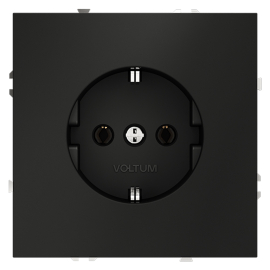 Розетка
S70,  без шторок,  с заземлением,  одинарная,  безвинтовые клеммы,   цвет - черный матовый,  пластмасса,  VLS040108,  Voltum
 - PULSAL.RU