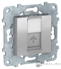 Розетка компьютерная RJ45 Cat.6 (UTP)
Unica New Pure,  Unica New Studio,  одинарная,   цвет - алюминий,  пластмасса,  NU541530,  Schneider Electric
 - PULSAL.RU