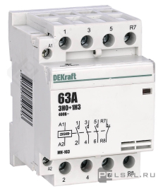 Модульный контактор МК-103, 4НЗ, 63А, 220В AC, 18091DEK, Dekraft - PULSAL.RU