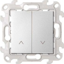 Выключатель для жалюзи
Simon 24 Harmonie,  без фиксации,  без подсветки,   цвет - алюминий,  пластмасса,  2410331-033,  Simon
 - PULSAL.RU