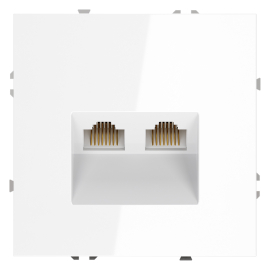 Розетка компьютерная RJ45 Cat.6 (UTP)
S70,  двойная,   цвет - белый глянцевый,  пластмасса,  VLS060201,  Voltum
 - PULSAL.RU