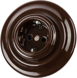 Розетка
Болонь,  без шторок,  с заземлением,  одинарная,  винтовые клеммы,   цвет - коричневый,  фарфор / керамика,  SQ1820-0422,  TDM
 - PULSAL.RU