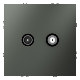 Розетка TV-SAT
S70,  телевизионная (TV),  спутниковая (SAT),  двойная,   цвет - титан,  пластмасса,  VLS060406,  Voltum
 - PULSAL.RU