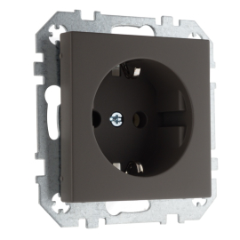 Розетка
Epsilon,  Retro Liregus,  без шторок,  с заземлением,  одинарная,  безвинтовые клеммы,   цвет - коричневый матовый,  пластмасса,  IKL16-204-01.R/ON31,  29-021,  LIREGUS
 - PULSAL.RU