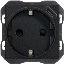 Зарядка USB type-C, 2.1А с электрической розеткой
Simon 270,  USB type-C 5V,  Электр. с USB,  одинарная,   цвет - черный матовый,  пластмасса,  20001432-098,  Simon
 - PULSAL.RU