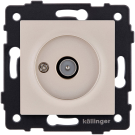 Розетка одиночная TV (тип"папа")
Aspekt,  Eleganz,  Reflex,  телевизионная (TV),  одинарная,   цвет - золотой,  пластмасса,  REA-007GD,  Kollinger
 - PULSAL.RU