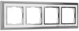 Рамкa
Palacio,  4 поста,   цвет - белый, хром,  белый,  вертикальная,  горизонтальная,  металл,  W0041331,  a051214,  Werkel
 - PULSAL.RU