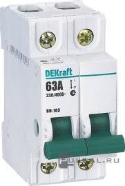 Выключатель нагрузки (рубильник) ВН-103, 2 полюса, 20А, 17055DEK, Dekraft - PULSAL.RU Выключатель нагрузки (рубильник) ВН-103, 2 полюса, 20А, 17055DEK, Dekraft - PULSAL.RU