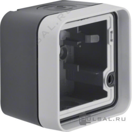 Коробка накладная
W.1,   цвет - серый,  пластмасса,  6118913505,  61 1891 35 05,  Berker
 - PULSAL.RU
