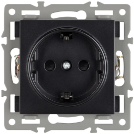 Розетка
PRESTO,  GLARE,  VERSA,  со шторками,  с заземлением,  одинарная,  винтовые клеммы,   цвет - черный,  пластмасса,  043731 ARL,  043731,  Аrlight
 - PULSAL.RU