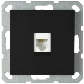 Розетка компьютерная RJ45
G series,  одинарная,   цвет - черный матовый,  пластмасса,  G6105PB,  Jasmart
 - PULSAL.RU