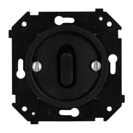 Выключатель
Шедель Бриз,  одноклавишный,  без подсветки,   цвет - черный матовый,  пластмасса,  B3-220-23M,  Bironi
 - PULSAL.RU