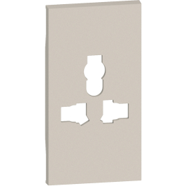 Накладка для розетки евро-китайско-американо-британского стандарта
Living Now,  со шторками,  с заземлением,  одинарная,   цвет - песочный,  пластмасса,  KM59,  BTicino
 - PULSAL.RU