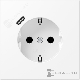 Розетка USB C с электрической розеткой
LS 990,  LS plus,  LS ZERO,  LS-design,  FD-design,  USB type-C 5V,  Электр. с USB,  одинарная,   цвет - белый матовый,  пластмасса,  LS1520-18CWWM,  LS 1520-18 C WWM,  JUNG
 - PULSAL.RU