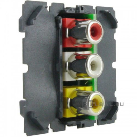 Розетка 3хRCA
Celiane,  067313,  0 673 13,  Legrand
 - PULSAL.RU