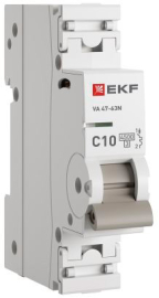 Автоматический выключатель ВА 47-63N PROxima, 1 полюс, 10А, C, 4,5 кА, M634110C, EKF - PULSAL.RU