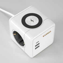 Розеточный блок 3-местный + 2 USB type-A + 1 USB type-C + беспроводная зарядка,   длинна провода - 1,5 мм.,  USB зарядка,   цвет -  белый,  W6513501,  a066454,  Werkel - PULSAL.RU Розеточный блок 3-местный + 2 USB type-A + 1 USB type-C + беспроводная зарядка,   длинна провода - 1,5 мм.,  USB зарядка,   цвет -  белый,  W6513501,  a066454,  Werkel - PULSAL.RU
