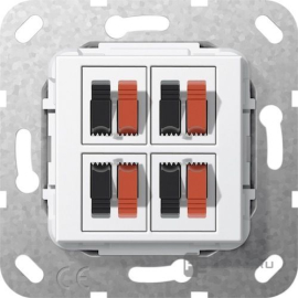 Розетка акустическая
Studio,  Standard 55,  E2,  E3,  Event,  Esprit,  E22,  F100,  4 пары,   цвет - белый глянцевый,  569403,  5694 03,  Gira
 - PULSAL.RU