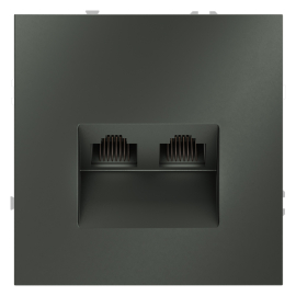 Розетка компьютерная RJ45 Cat.6 (UTP)
S70,  двойная,   цвет - титан,  пластмасса,  VLS060206,  Voltum
 - PULSAL.RU