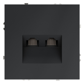 Розетка компьютерная RJ45 Cat.6 (UTP)
S70,  двойная,   цвет - графит,  пластмасса,  VLS060207,  Voltum
 - PULSAL.RU