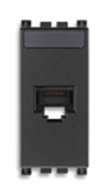 Розетка компьютерная RJ45 Cat.6 (UTP)
Arke,  одинарная,   цвет - антрацит серый,  пластмасса,  19339.13 VIM,  19339.13,  Vimar
 - PULSAL.RU