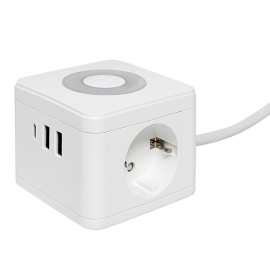 Удлинитель "Куб" - 2 розетки, 2хUSB-А + USB Type C (с ночником),   длинна провода - 1,3 мм.,  USB зарядка,   цвет -  белый,  UBA-CUB-2-TC,  EKF - PULSAL.RU Удлинитель "Куб" - 2 розетки, 2хUSB-А + USB Type C (с ночником),   длинна провода - 1,3 мм.,  USB зарядка,   цвет -  белый,  UBA-CUB-2-TC,  EKF - PULSAL.RU