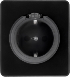 Розетка
Miele Round,  со шторками,  с крышкой,  с заземлением,  одинарная,  винтовые клеммы,   цвет - оникс,  пластмасса,  KR-78-0702-3,  Kranz
 - PULSAL.RU