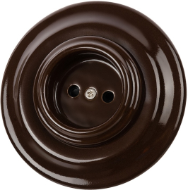 Розетка
Болонь,  без шторок,  без заземления,  одинарная,  винтовые клеммы,   цвет - коричневый,  фарфор / керамика,  SQ1820-0421,  TDM
 - PULSAL.RU