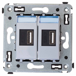 Зарядное устройство USB type-A, 2,1А
Avanti,  USB type-A 5V,  двойная,   цвет - закаленная сталь,  пластмасса,  4404543DKC,  DKC_4404543,  DKC
 - PULSAL.RU