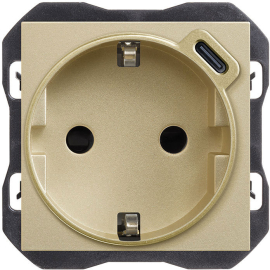 Зарядка USB type-C, 2.1А с электрической розеткой
Simon 270,  USB type-C 5V,  Электр. с USB,  одинарная,   цвет - шампань матовый,  пластмасса,  20001432-094,  Simon
 - PULSAL.RU