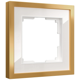 Рамка
Baguette,  1 пост,   цвет - латунь,  белый,  вертикальная,  горизонтальная,  металл,  стекло акриловое,  W0012853,  a072282,  Werkel
 - PULSAL.RU