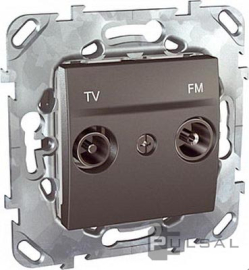 Розетка одиночная
Unica Quadro,  Unica Top,  Unica Class,  телевизионная (TV),  радио (R),  двойная,   цвет - графит,  пластмасса,  MGU5.451.12ZD,  Schneider Electric
 - PULSAL.RU