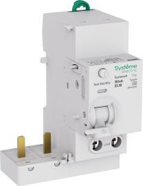 Блок дифференциального тока Systeme9 Systeme9, 2 полюса, 25А,  тип - A, 30 мА, S9V22225, Systeme Electric - PULSAL.RU