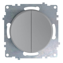 Выключатель
Garda,  Florence,  двухклавишный,  без подсветки,   цвет - серый,  пластмасса,  1E31501302,  2172845,  OneKeyElectro
 - PULSAL.RU