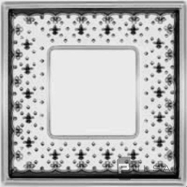 Рамка
Vintage Porcelain,  1 пост,   цвет - хром блестящий (bright chrome), черная лилия,  вертикальная,  горизонтальная,  металл,  фарфор / керамика,  FD01341NECB,  FEDE
 - PULSAL.RU